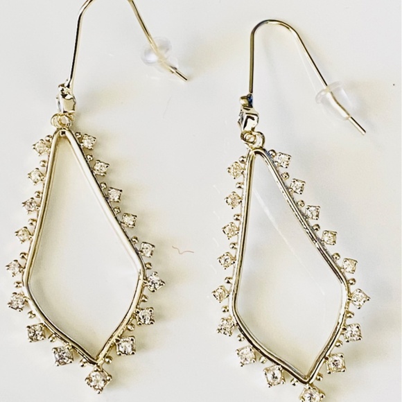 NEW Kendra Scott Bea Crystal Drop Frame Hoop Earrings - Picture 7 of 16